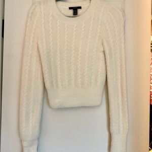 Soft Cropped Cable Knit Sweater